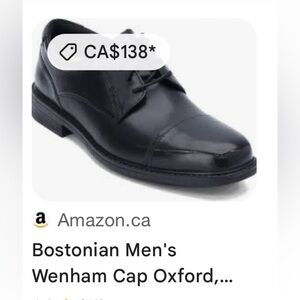 Bostonian men WENHAM CAP shoes,sz 9.5M. Black leather ,office,event,comfort